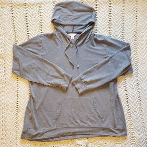 Womens Black & White Gingham Check Light Weight Pullover Hoodie Weatherproof XXL